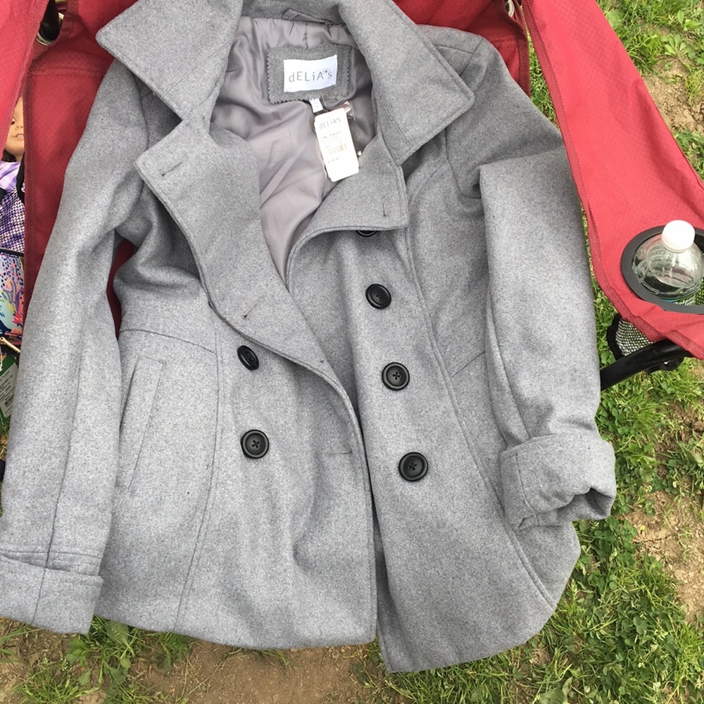 Delia’s long peacoat